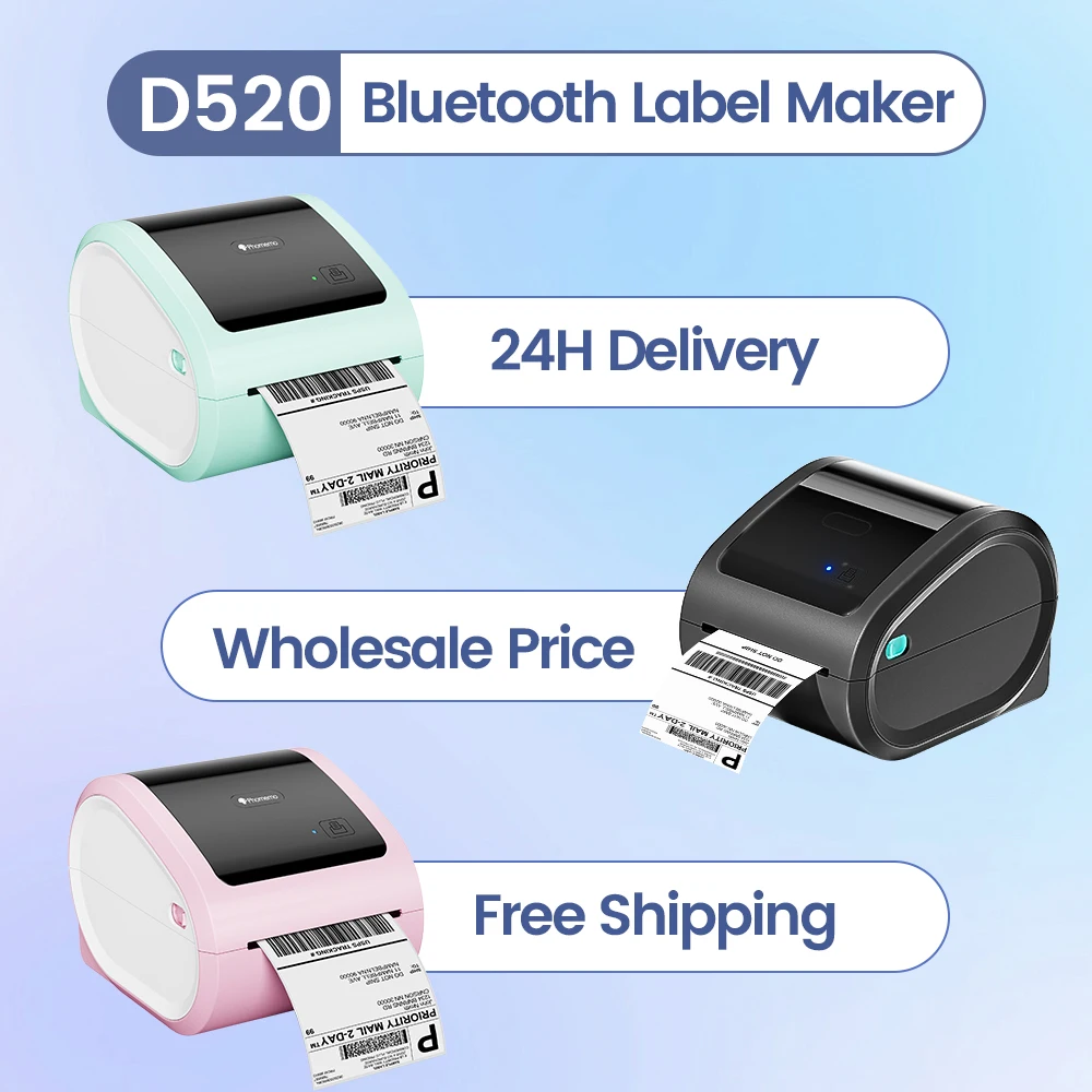 Commercial Shirt Printing Machine - ไร้สายบลูทูธการจัดส่งเครื่องพิมพ์ Phomemo D520BT เครื่องพิมพ์ฉลากความร้อนสําหรับขนาดเล็กธุรกิจแพคเกจ Label Maker