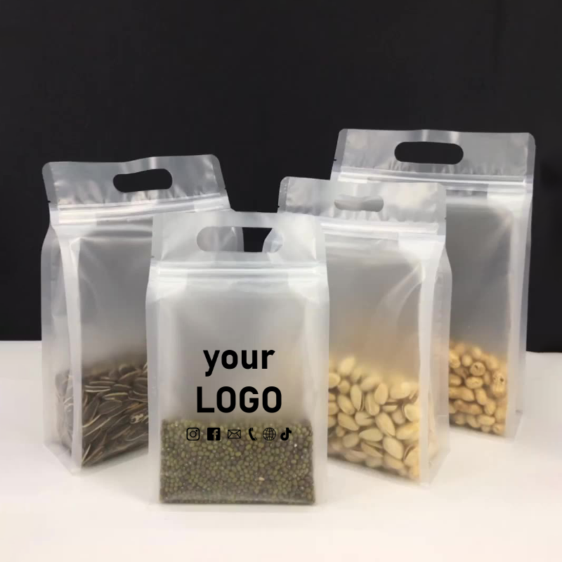 Commercial Printing Company - ถุงปิดผนึกอาหารโปร่งใสฝ้าแบบพกพา 50 ถุงอาหารสุนัขถุง ziplock เชิงพาณิชย์สามารถพิมพ์พร้อมโลโก้บริษัท