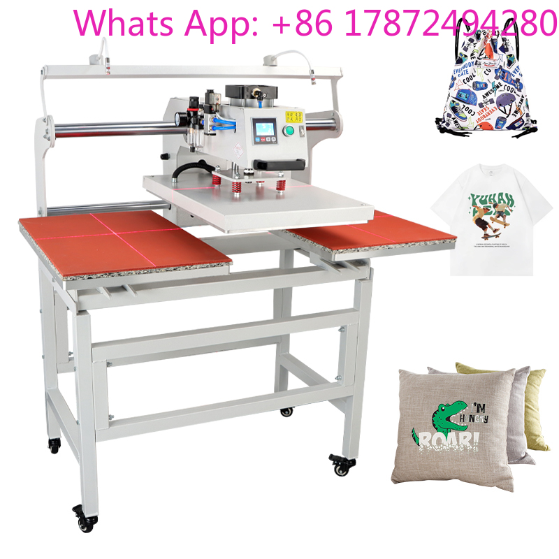 Commercial Shirt Printing Machine - เครื่องรีดร้อนแบบสไลด์ไฟฟ้าคู่ สำหรับเสื้อยืดและเสื้อผ้า พร้อมแผ่นถ่ายโอนความร้อนสำหรับพิมพ์ฉลาก