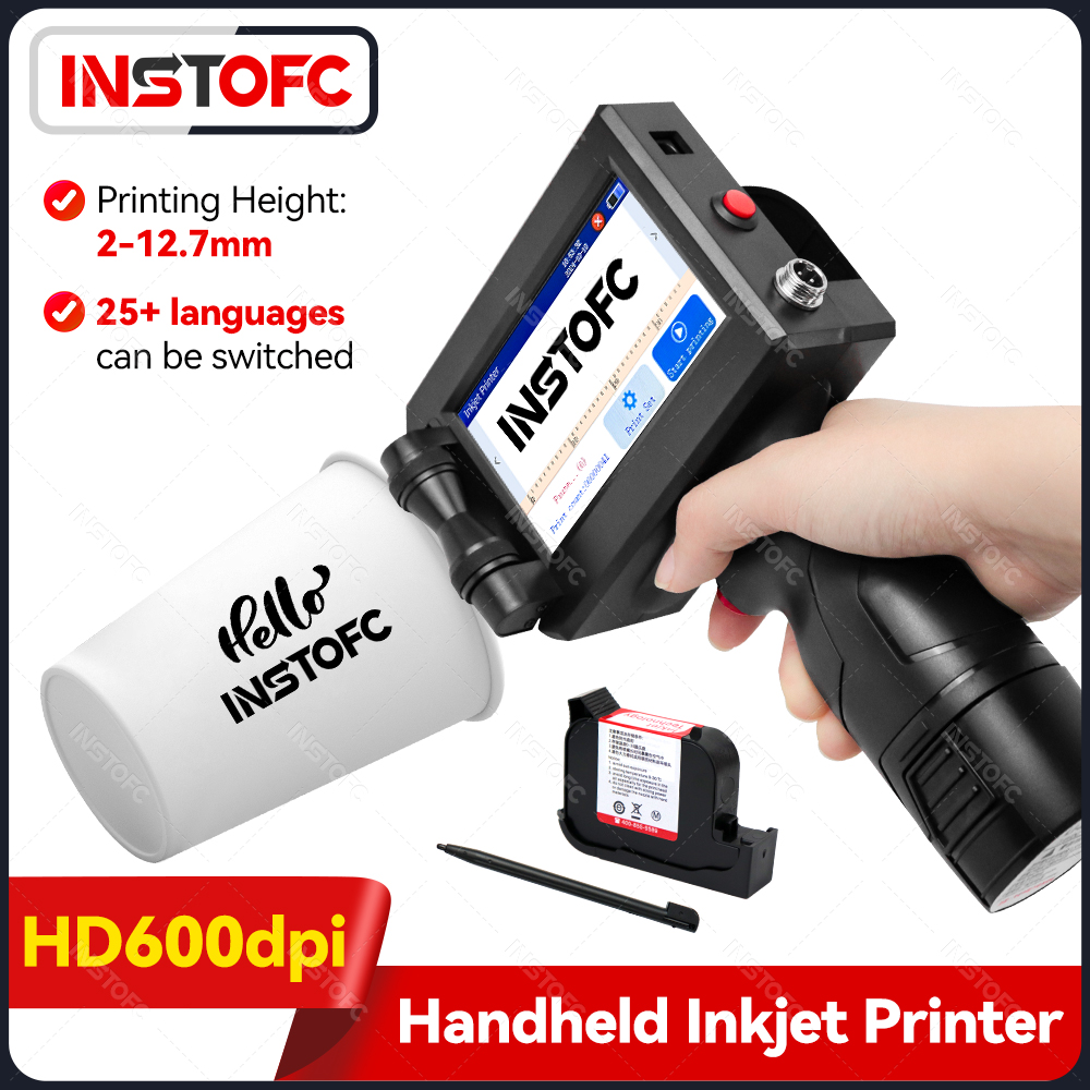 Commercial Printing And Packaging - เครื่องพิมพ์อิงค์เจ็ทมือถือแบบพกพาวันที่ชุดหมายเลข QR รหัสบรรจุภัณฑ์ถุงขวดพลาสติกการพิมพ์ 12.7 มม. ประเภทสากล