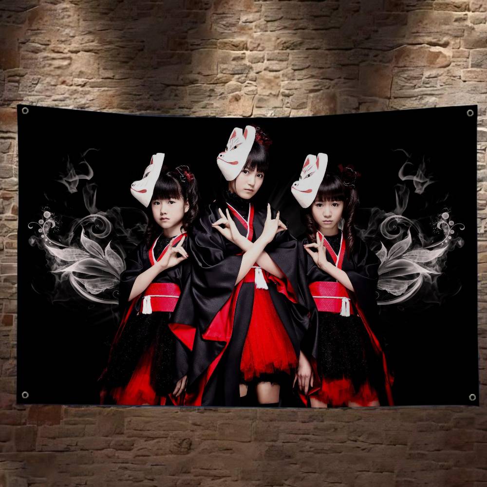 Commercial Printing Company - วงดนตรีเมทัลสุดคลาสสิก Kawaii B-Babymetal ป้ายโฆษณาเชิงพาณิชย์แบบพิมพ์ขั้นสูง ธงบริษัท ป้ายแบนเนอร์งานปาร์ตี้