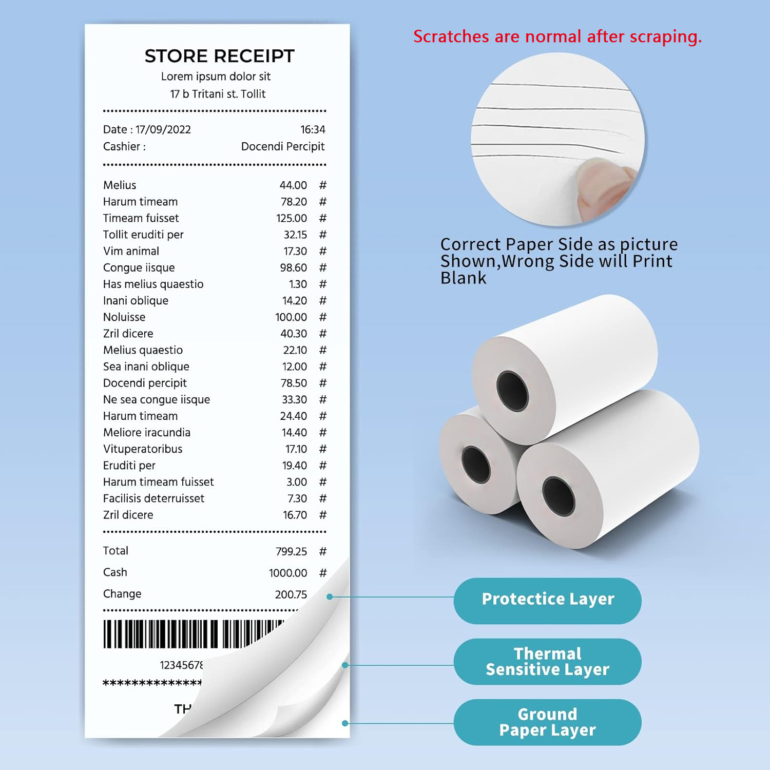 กระดาษใบเสร็จความร้อน 80 มม. 3 - Commercial Printing Paper บทวิจารณ์และราคา